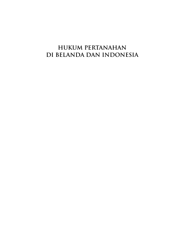 HUKUM PERTANAHAN DI BELANDA DAN INDONESIA